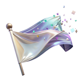 stunning vintage Waving Flag Side View Transparent Background professional png
