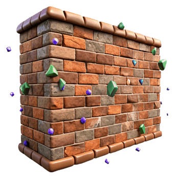 serene abstract Weathered Brick Wall Texture Close Up Isolated Element premium png