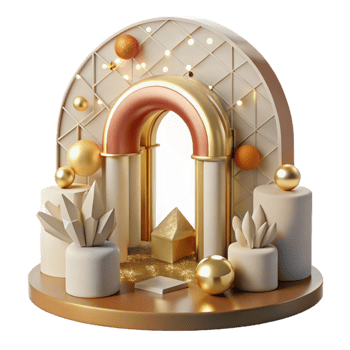 dramatic traditional Whispering Walls Arch Detail Warm Lighting Transparent Background professional png