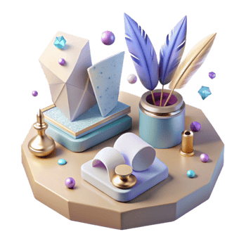elegant creative Whispering Walls Desk Writing Surface Isolated detailed png