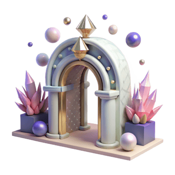 dramatic modern Whispering Walls Gate Entrance Front View Cutout detailed png