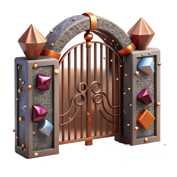 dramatic vintage Whispering Walls Metal Gate Rusty Texture Cutout high resolution png