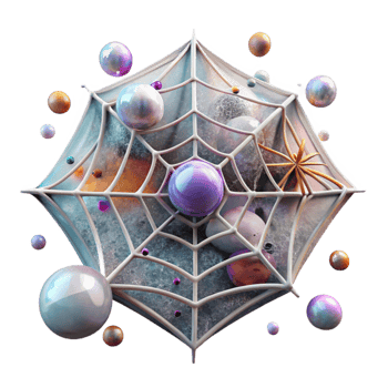 vibrant contemporary Whispering Walls Spider Web Creepy Texture Transparent Background high resolution png