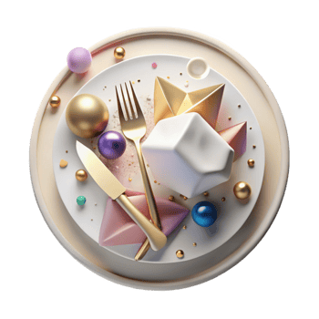 stunning vintage White Plate Knife and Fork Element high resolution png