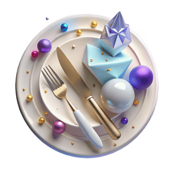 impressive classic White Plate Knife and Fork Element professional png