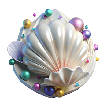 dramatic abstract White Seashell Transparent Background high quality png