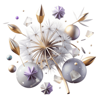 beautiful modern Windblown Dandelion Seeds with Transparent Background professional png