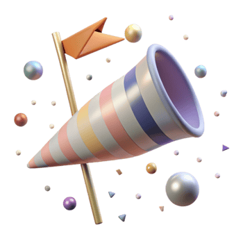 stunning minimalist Windsock Indicating Wind Direction Element with Transparent Background genuine png