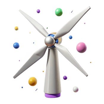 magnificent vintage Wind Turbine Generating Electricity Element with Transparent Background exclusive png