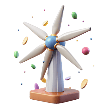 wonderful vintage Wind Turbine Cutout with Rotating Blades premium png