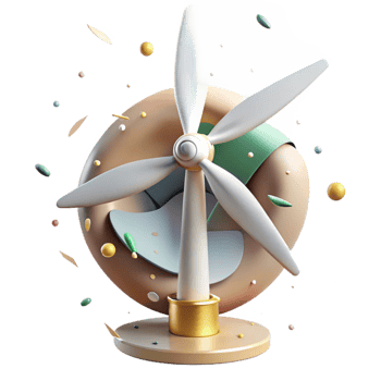 stunning contemporary Wind Turbine Rotating Cutout with White Blades authentic png