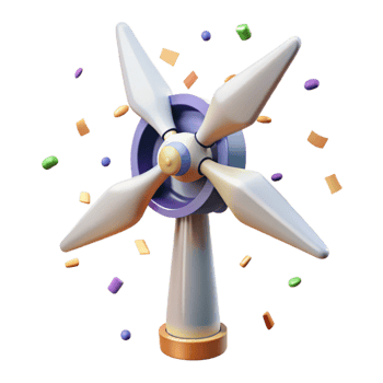 extraordinary creative Wind Turbine with Rotating Blades Element with Transparent Background original png