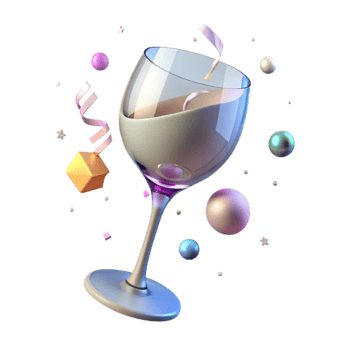 beautiful creative Wine Glass Side View Empty Transparent Background authentic png