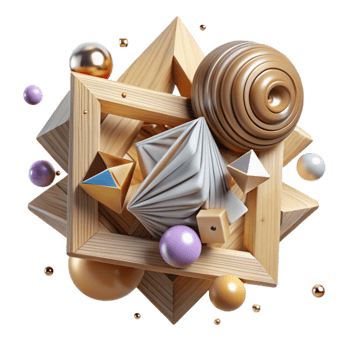 wonderful modern Wooden Harmony of Chaos Design Transparent Background original png