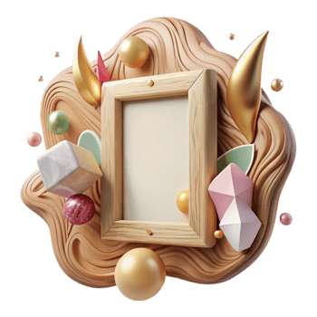 extraordinary traditional Wooden Picture Frame with Ornate Design Isolated Element premium png