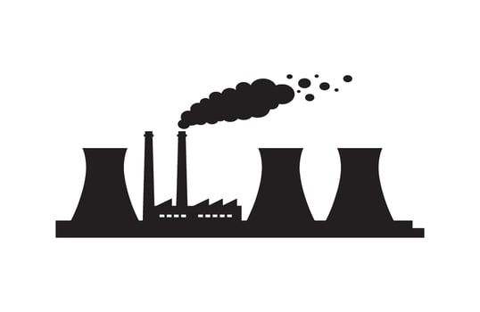 Air Pollution Power Factory Industrial Emission Scene vector