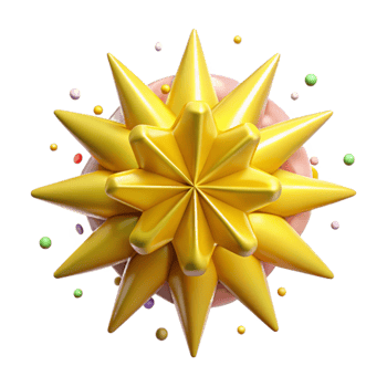 magnificent creative Yellow Starburst Isolated on Transparent Background detailed png
