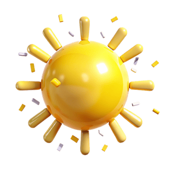 extraordinary abstract Yellow Sun Cutout with Bright Rays Transparent Background premium png
