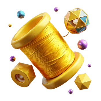 magnificent abstract Yellow Thread with Metallic Finish Transparent Background genuine png