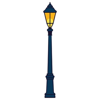 Streetlight vintage lamp icon over a white background, colorful design. illustration perfect for retro themed projects, urban decor, and nostalgic designs. vector