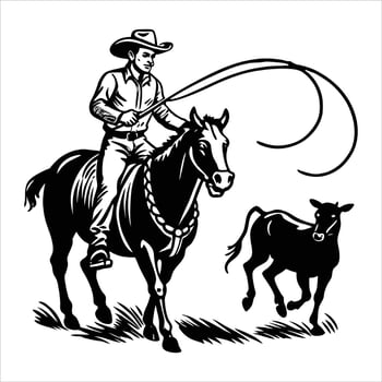 Cowboy Lasso Horse vector