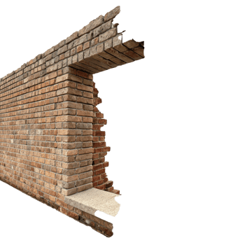 Brick wall and open gap png