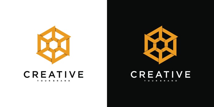 Creative hexagon logo designs template vector
