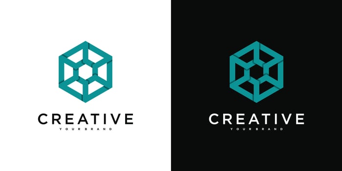 Abstract hexagon logo template. Premium vector