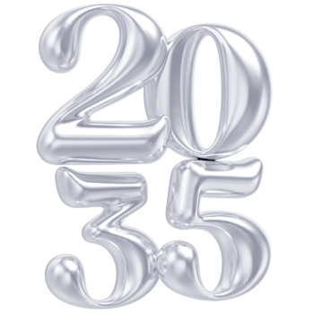 new year 2035 silver balloons png