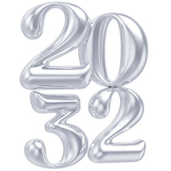 new year 2032 silver balloons png