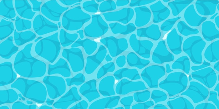 Crystal clear water ripple surface with sunlight reflections in cartoon style game texture top view vector