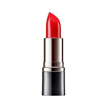 Bold red lipstick in sleek black case for beauty cosmetics and fashion concepts png