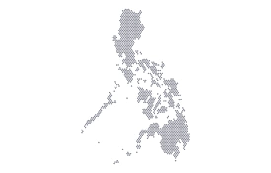 Stylized map of the Philippines made from honeycomb vector