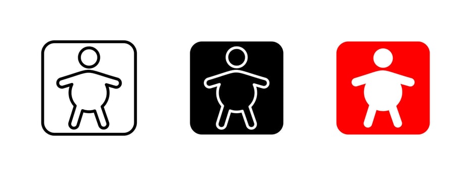Obesity icon. Overweight body symbol. Health and wellness awareness pictogram. Medical and fitness-related illustration. vector