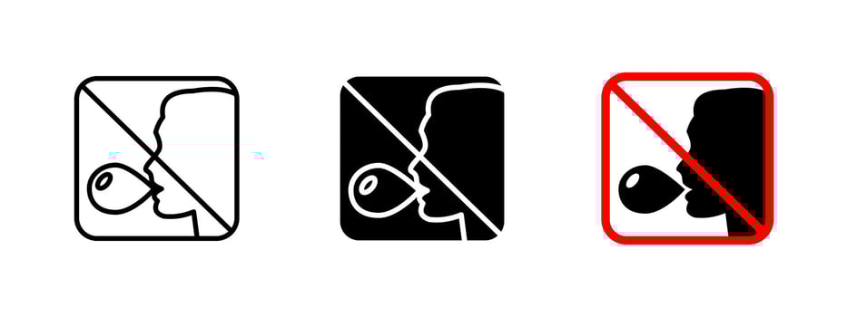 No chewing gum icon. Bubble gum prohibition illustration for public spaces. Chewing restriction symbol for hygiene rules and cleanliness maintenance. No bubble gum warning sign. vector