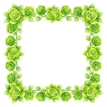 clip art green rose border with square frame is isolated on transparent background png