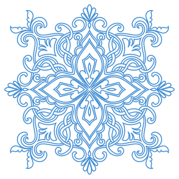 Delicate flowing curves of a mandala bloom. Artistic floral linework. png