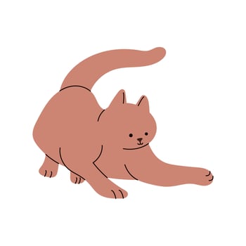 Flat Cat Playing And Cute vector