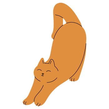 Flat Orange Sleepy Cat vector