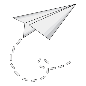 The Paper Airplane with Flight Path. cartoon png