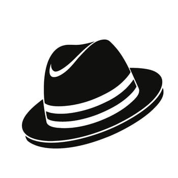 Hat Silhouette Icon Black Flat Illustration of a Fashion, Clothing, and Accessory Symbol for Design, Branding, Shopping, Style, Vintage, Western, Costume, and Headwear Graphics vector