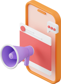 Advertising via social media on smartphone, 3d illustration of Icon affiliate marketing png