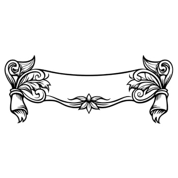 elegant vintage floral banner design with decorative scrolls and leaf motifs vector