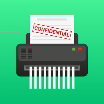 Confidential document printer icon vector
