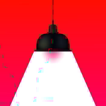 A black and white light hanging from a red light vector