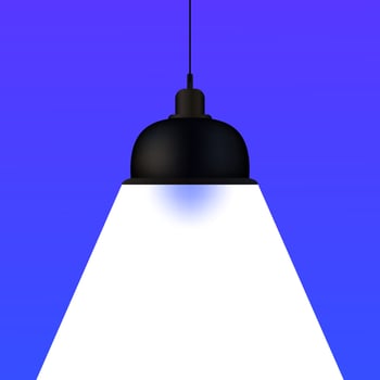 A light bulb hanging from a ceiling vector