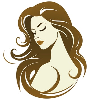 Beautiful woman with long hair vector