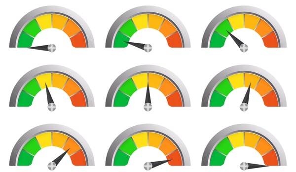 A set of different gauges on a white background vector