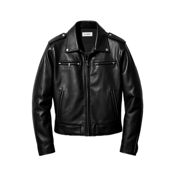 Black Leather Motorcycle Jacket png