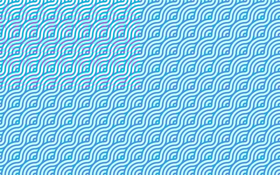 Blue and white wavy tile pattern with curved arcs vector